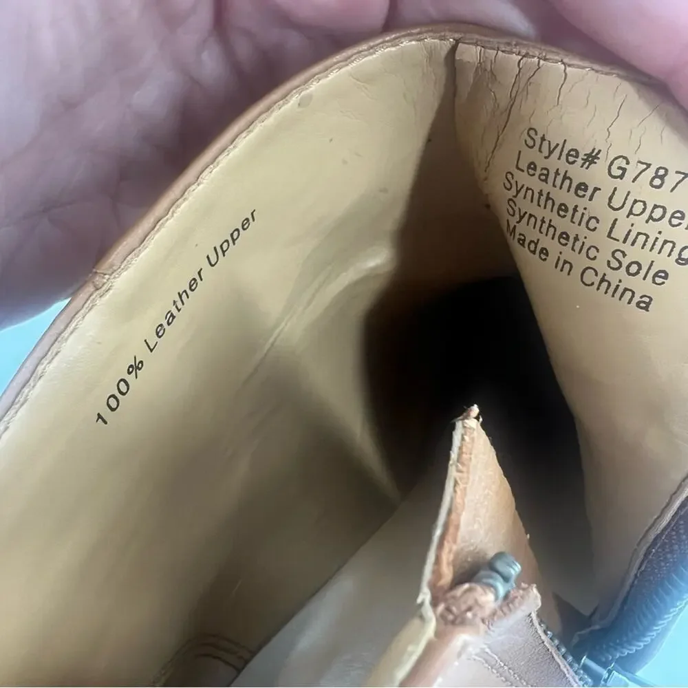 J. Crew Frankie camel leather boots sz 7